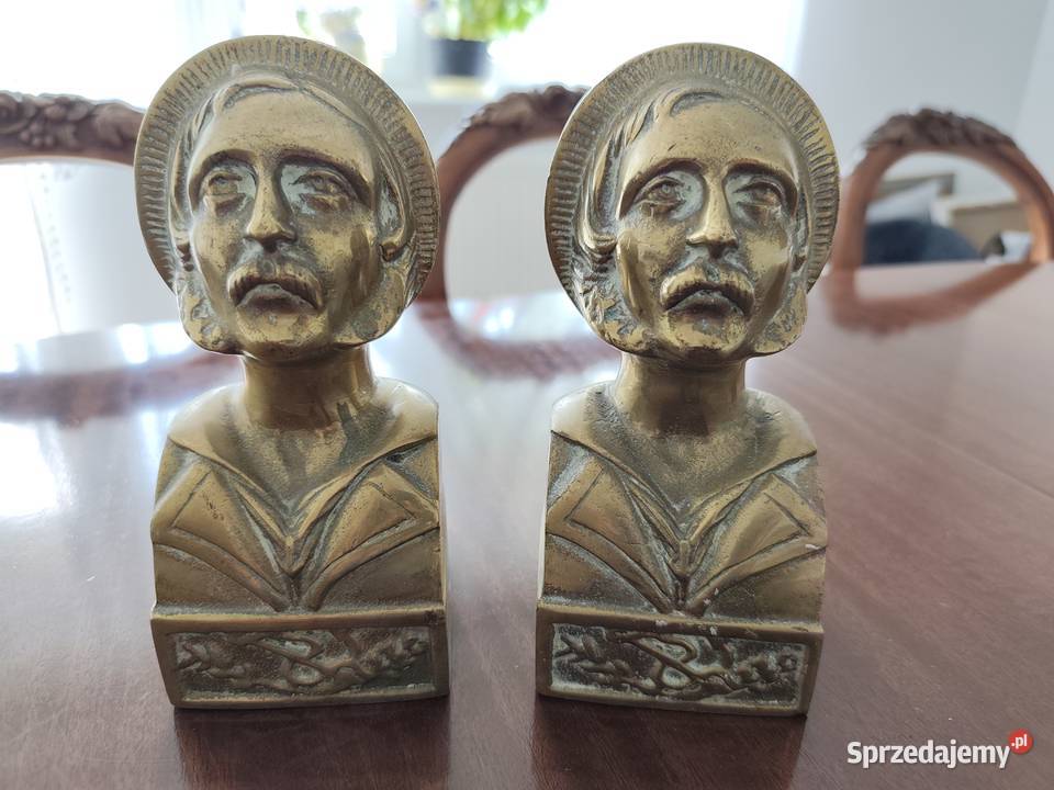 Podpórki do książek popiersia mosiądz