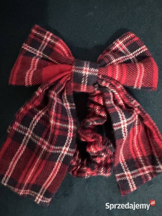 Gumka ozdobna do włosów z kokardką czerwono Częstochowa