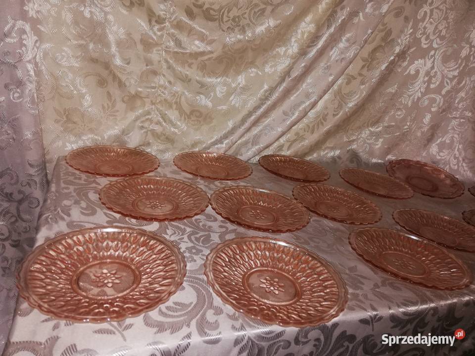 rozalinowe talerzyki deserowe łódzkie Chorzew sprzedam