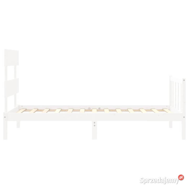 Rama łóżka bez materaca biała lite drewno 81cm