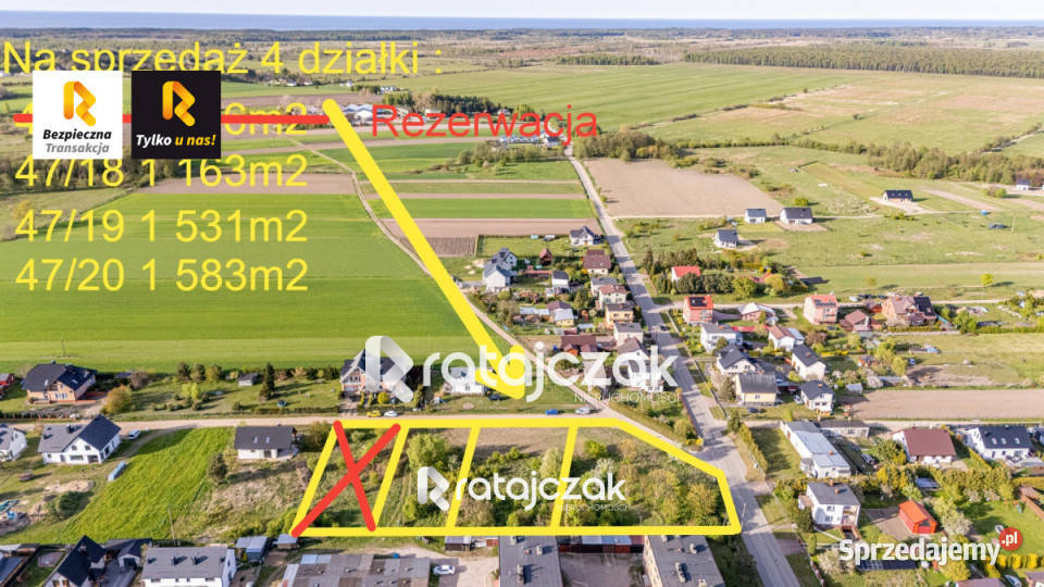 Do sprzedaży działka 1156m2 Wierzchucino 53m