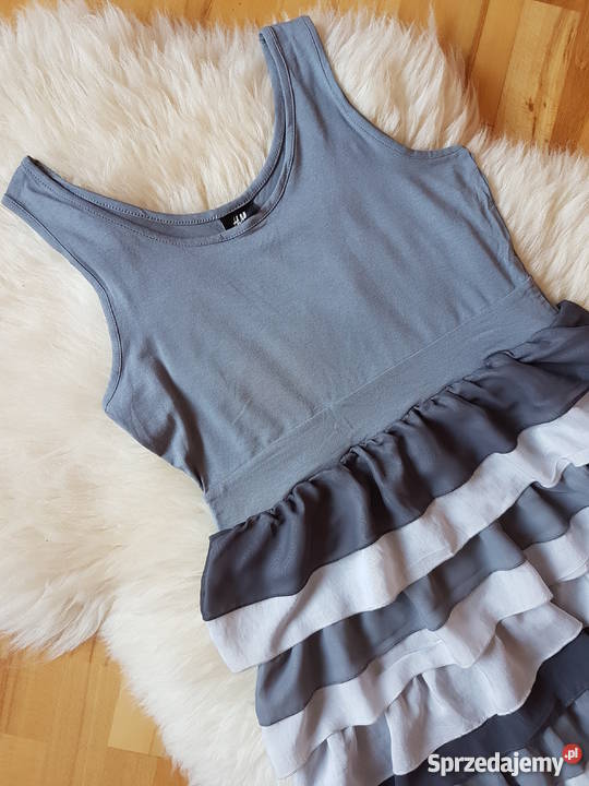 Szara sukienka Falbanki hm 38 M Jasło