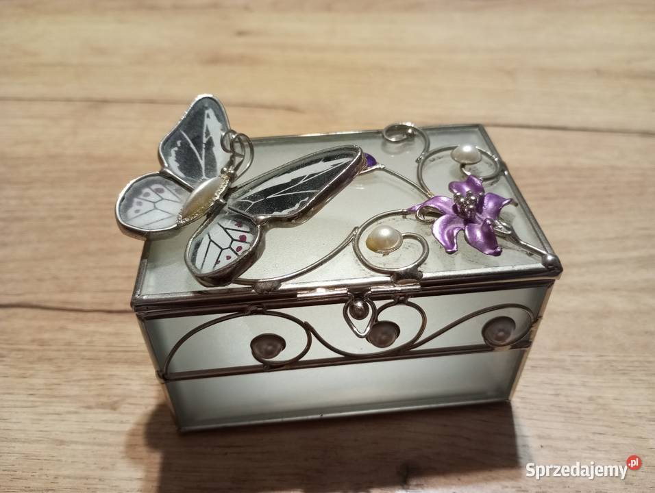 Piękna szklana szkatułka Biłgoraj