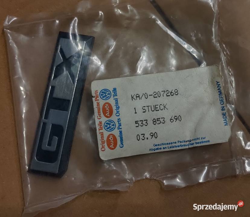 Emblemat nowy GTX VW Scirocco II oryginał Na Pozostałe Suwałki