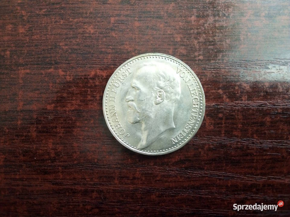 Moneta 1 korona Liechtenstein 1910 Płońsk