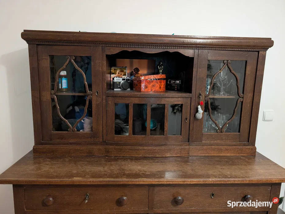 Piękny drewniany kredens witryna drewniana 59.5cm Bielsko-Biała