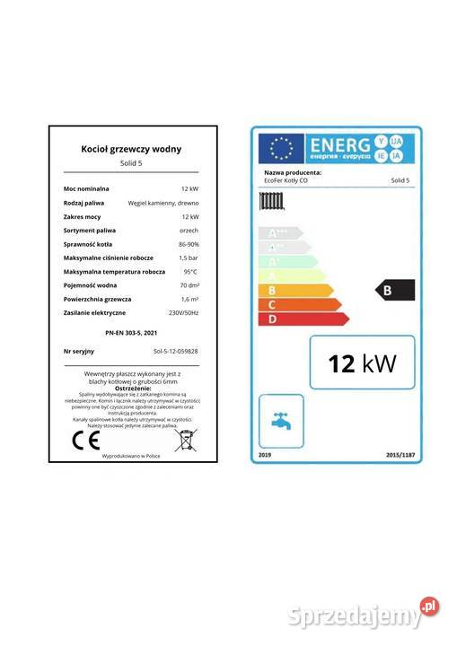 Piec Kocioł CO Węgiel Drewno PRODUCENT 5 eco
