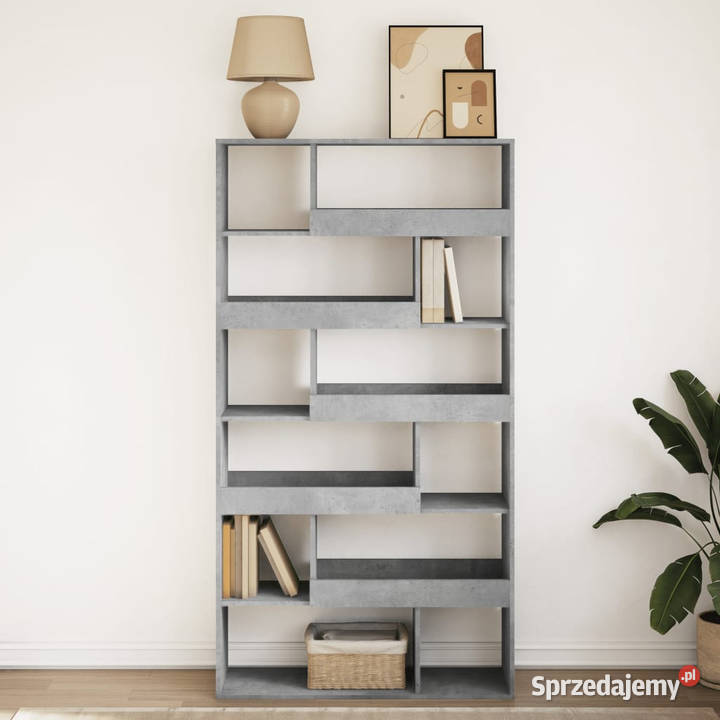 Regał szarość betonu 100x33x1875 materiał Warszawa