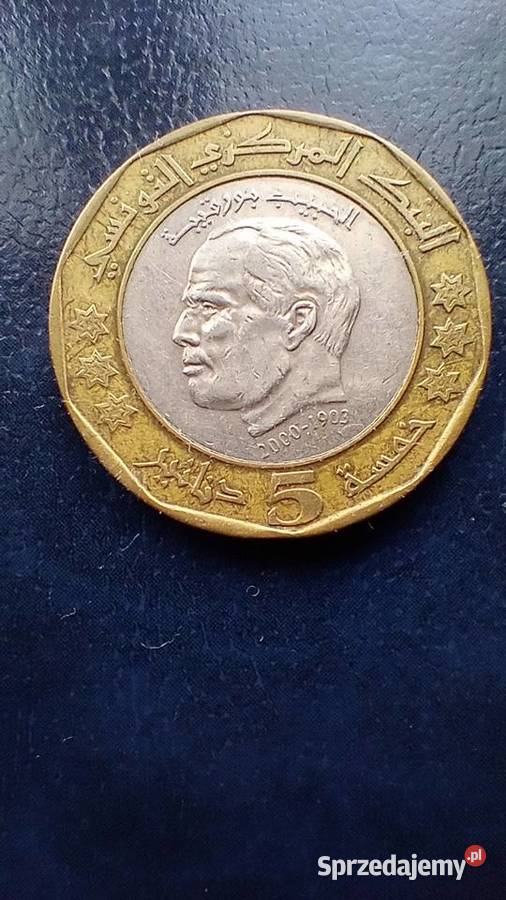 Stare monety 5 dinar 2002 Tunezja Lesko