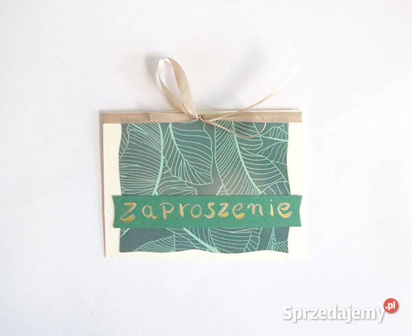 zielone zaproszenia boho puste zaproszenia na pomorskie Gdańsk
