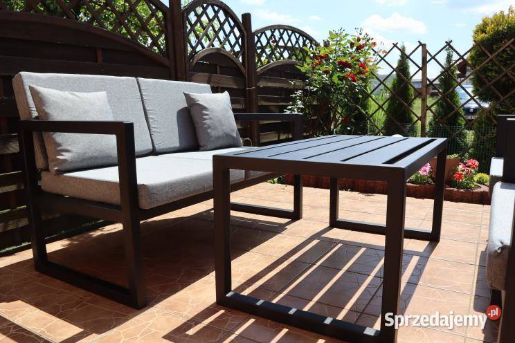 Meble ogrodowe stalowe komplet poduszki śląskie Gołkowice