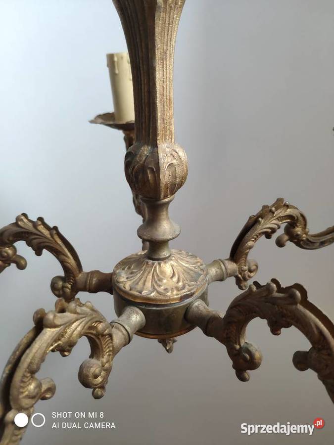 stary mosiężny brąz francuski żyrandol Kraków