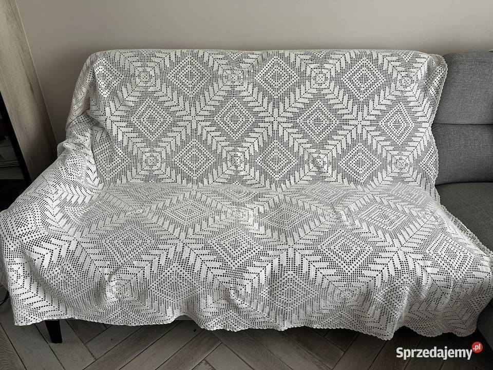 Narzuta Boho na łóżko rękodzieło szydełko biały Łódź