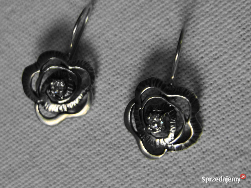 Śliczne stare kolczyki srebro 925 mazowieckie Warszawa