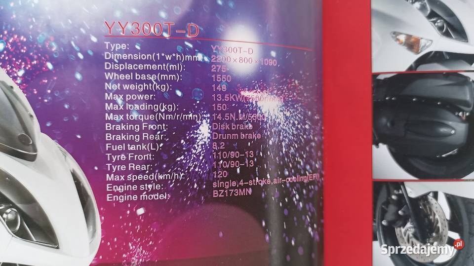 BENZHOU Motorcycle Broszura Prospekt sprzedam