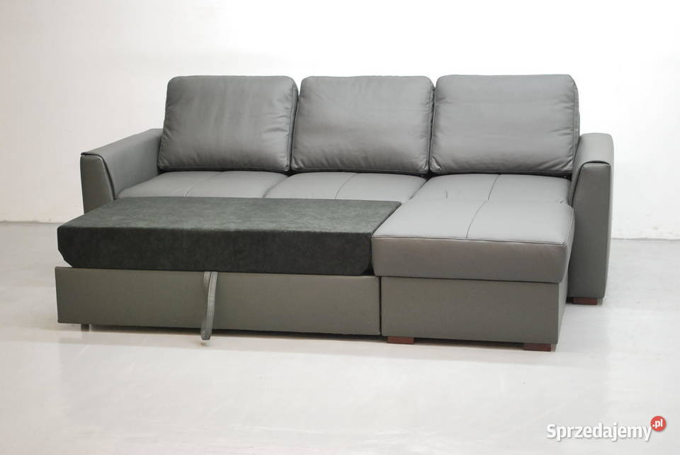 OOF SZARY NAROŻNIK Z FSPANIASKÓRA NATURALNA 6492 Poznań