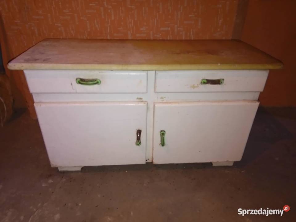 Szafka kuchenna kredens dolny biały PRL lata 60 Łódź