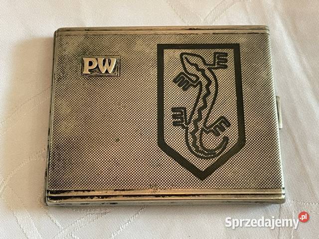 Posrebrzana papierośnica pamiątkowa Auerbach małopolskie