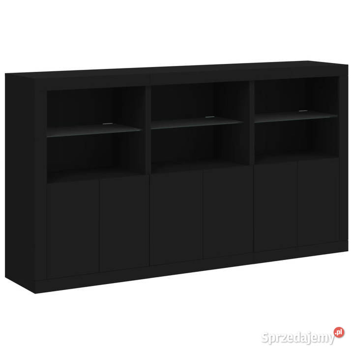 Szafka z oświetleniem LED czarna 1815x37x100