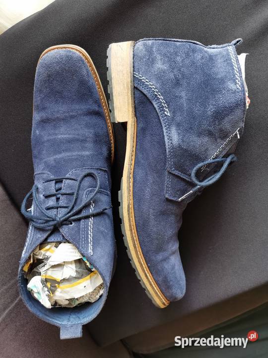 Eleganckie Buty firmowe Skóra Naturalna NUBUK 44 29.5cm łódzkie Łódź