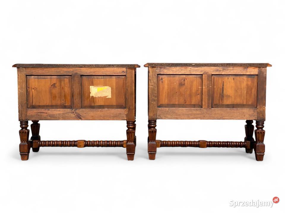 2 rzeźbione komody szafki konsole orzech KOMPLET Gryfice sprzedam