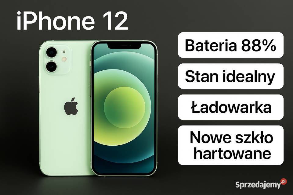 iPhone 12 128 GB Mint Green stan idealny bateria