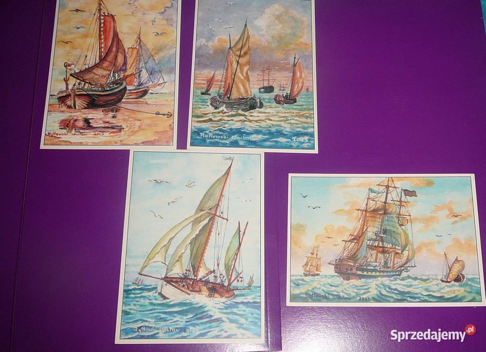 kartki pocztowe żaglówki 4 PRL Dom i Ogród