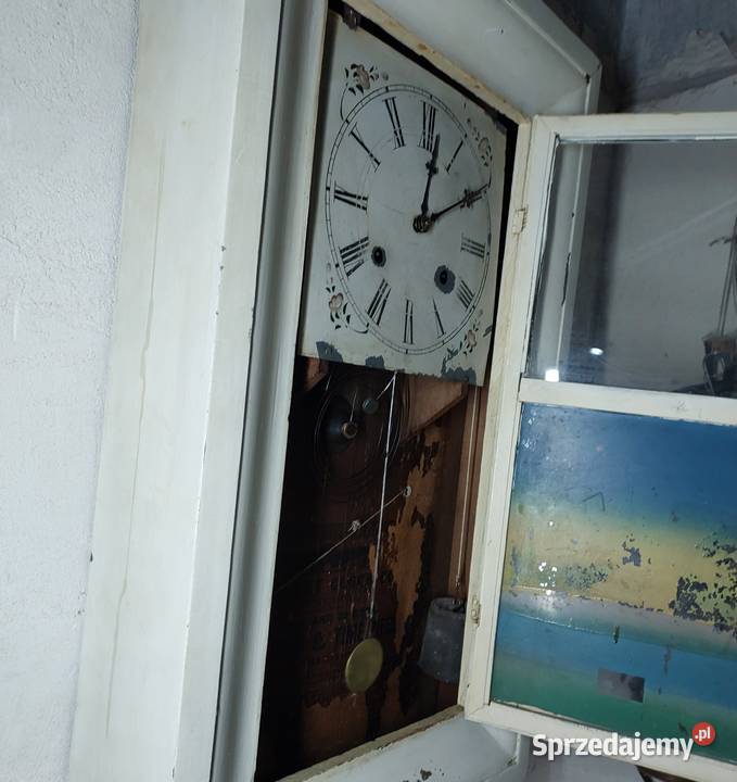 158 Stary zegar ścienny amerykański Waterbury pomorskie Tczew