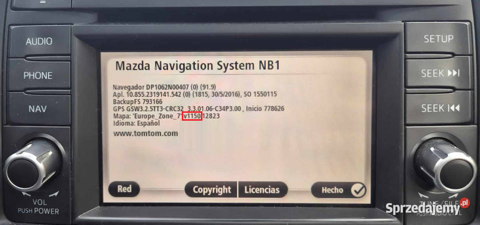 Mapa MAZDA NB1 TomTom Europa Nowość 2025 1150 warmińsko-mazurskie