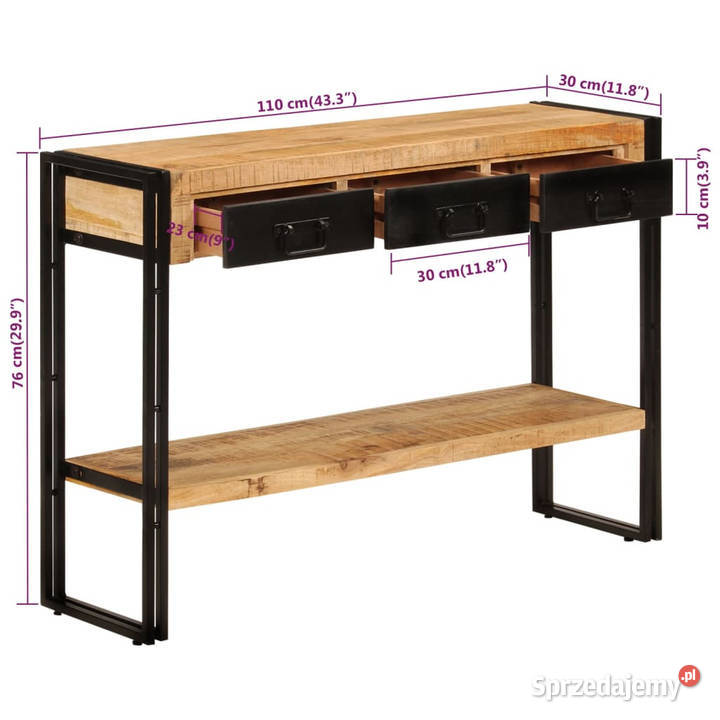Stolik konsolowy 110x30x76 lite drewno mango Warszawa sprzedam