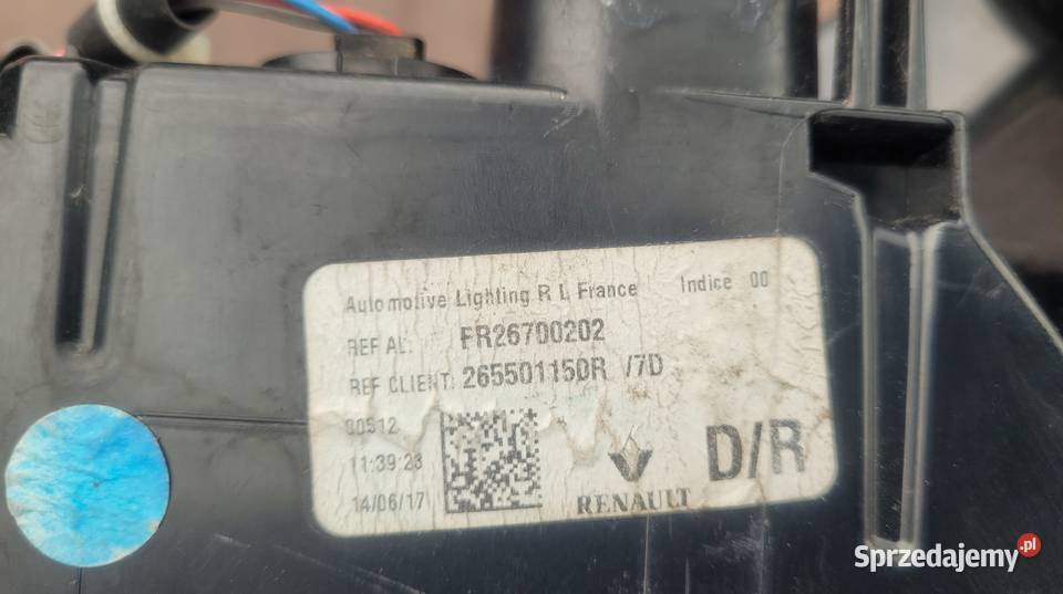 LAMPA PRAWY TYŁ TYLNA RENAULT MEGANE IV KOMBI śląskie Ruda Śląska sprzedam