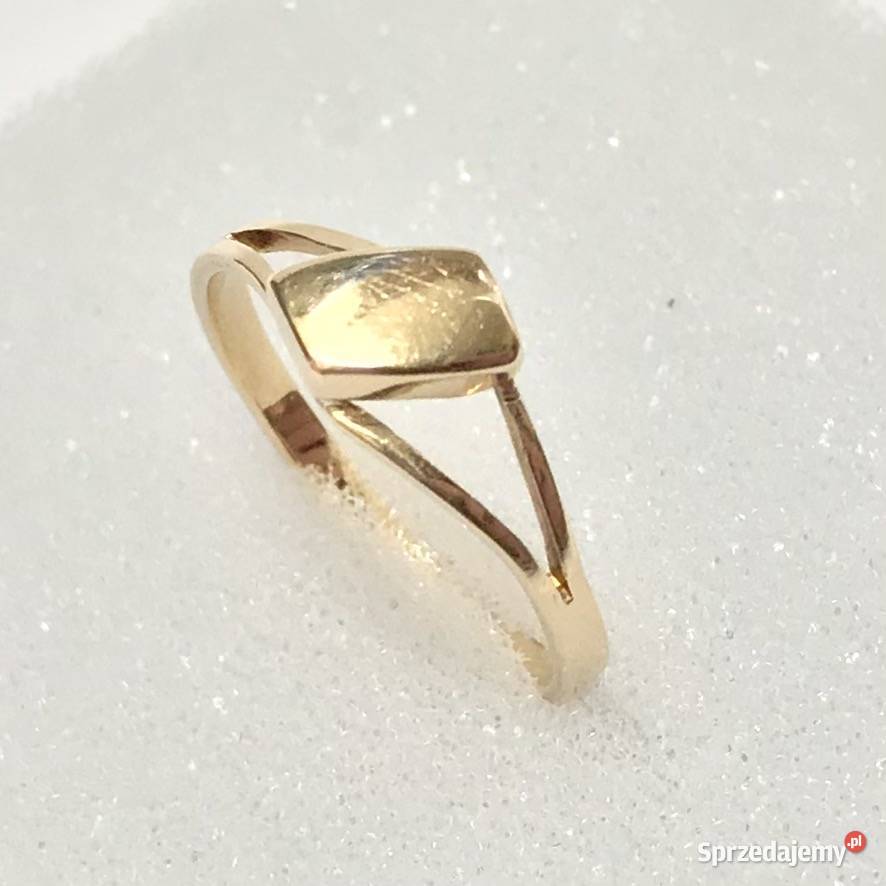 Złoty PIERŚCIONEK 14K KRÓLEWNY płaski TOP r13 złote Pierścionki Warszawa