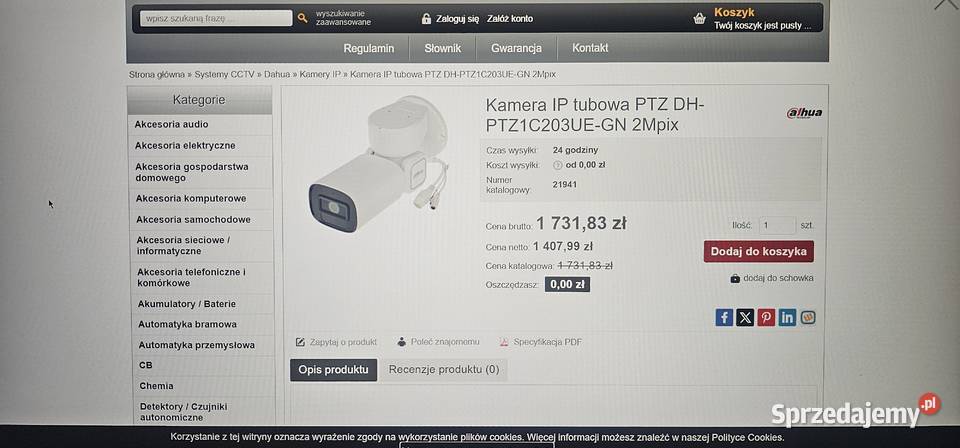 Kamera IP Obrotowa Zewnętrzna PTZ1C203UEGN Super