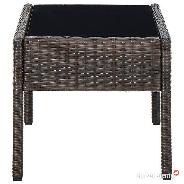 Stolik ogrodowy brązowy 75x40x37 rattan PE Warszawa