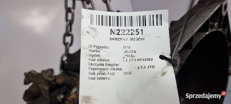 SKRZYNIA BIEGÓW LANCIA LYBRA 46433289 Lipno