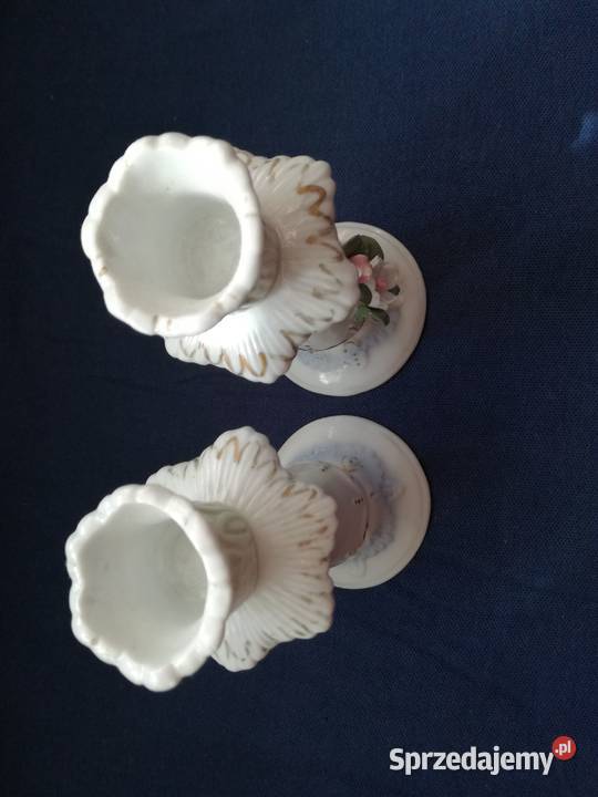 Dwa porcelanowe świecznikiRękodzieło ceramiczne Łódź