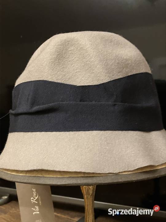 Wełniany kapelusz cloche stylizowany na lata 30 Dla kobiet Legnica sprzedam