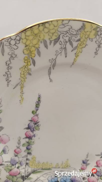 Talerz deserowy vintage porcelana kostna Foley