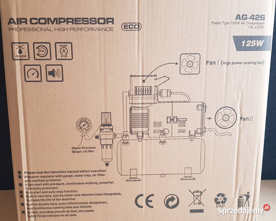 Kompresor 2 x Aerograf Pozostałe sprzedam