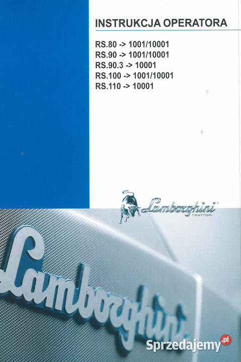 Lamborghini RS RV Instrukcja obsługi katalog