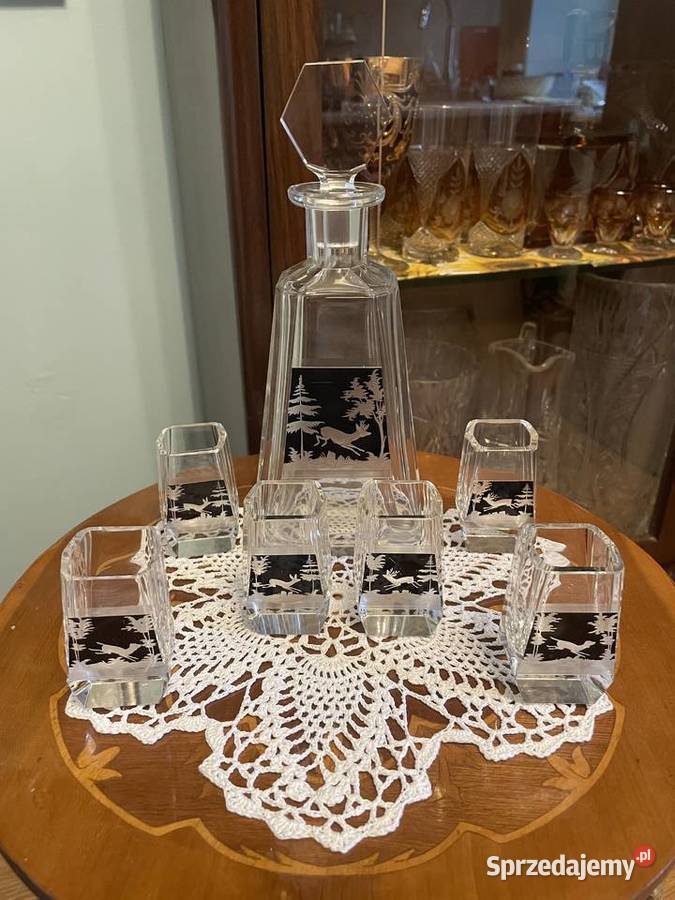Karafka z kieliszkami z kryształu Jelenia Góra sprzedam