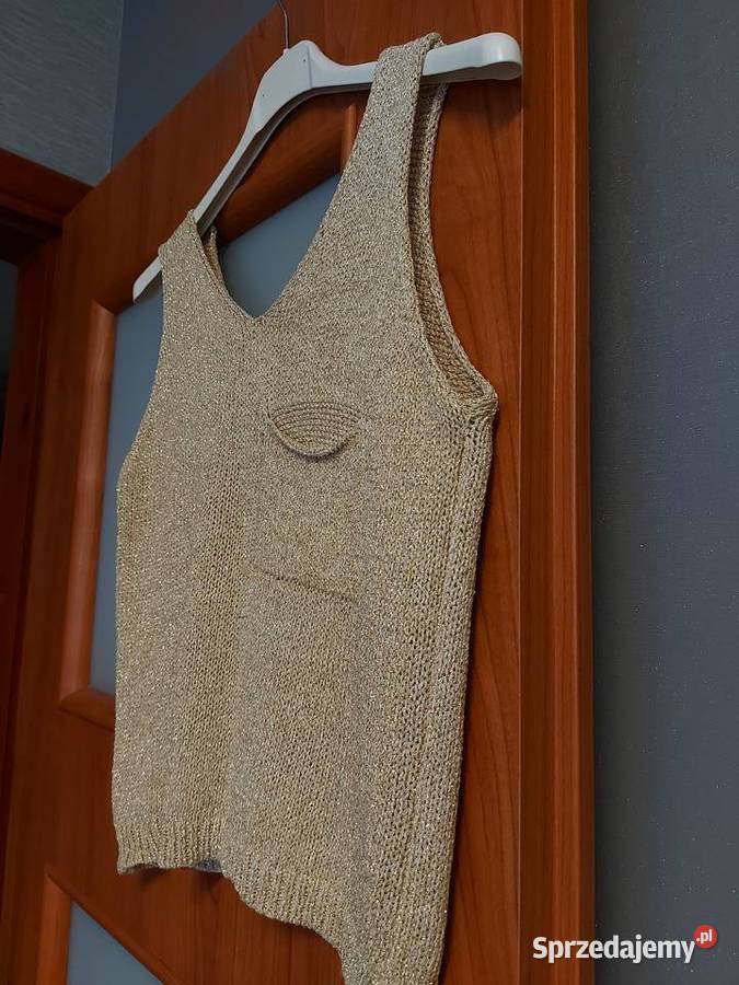 Bluzka top na ramiączkach złota nitka Bluzki i koszule małopolskie Olkusz