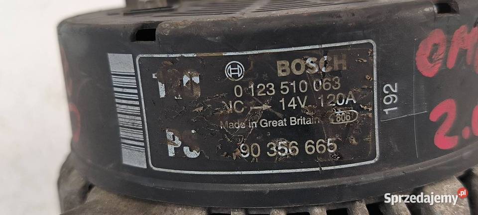 ALTERNATOR OPEL OMEGA 0123510063 kujawsko-pomorskie Lipno