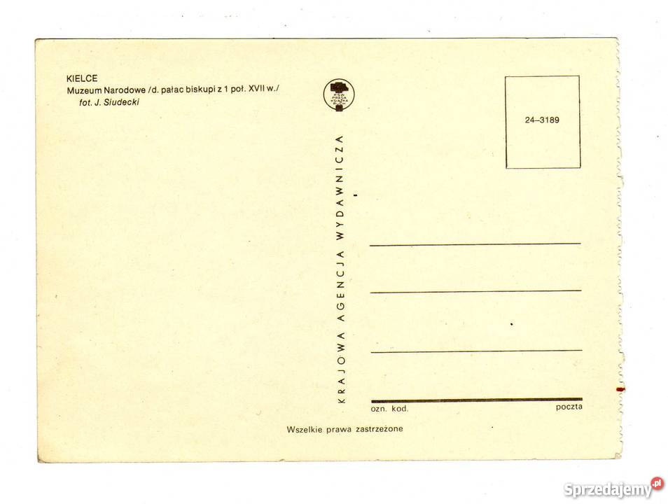 KIELCE MUZEUM NARODOWE POCZTÓWKA