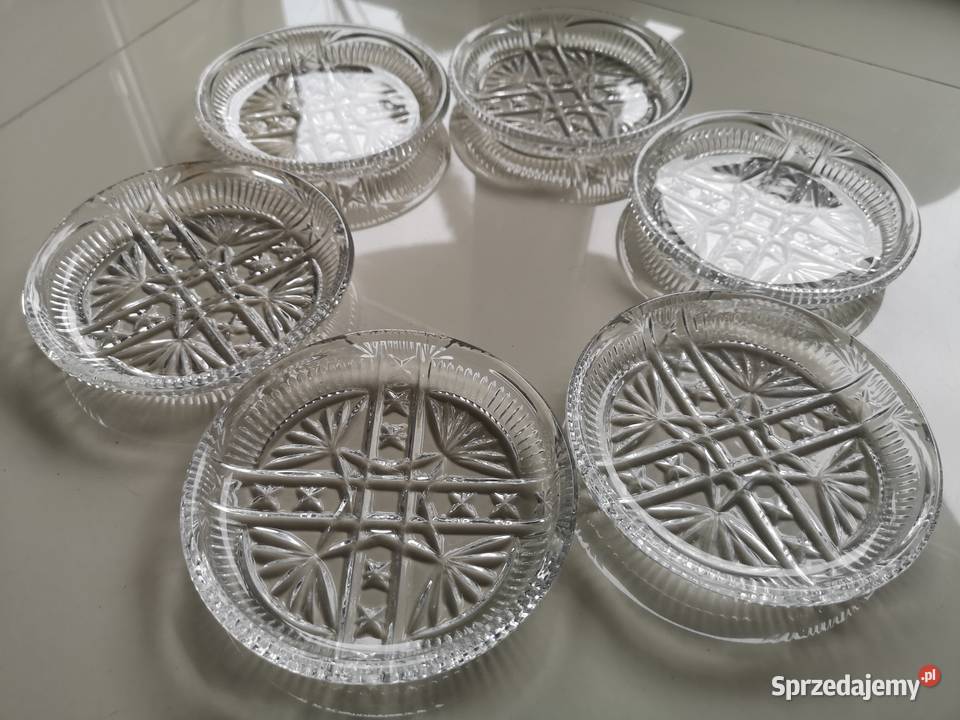 Zestaw talerzyków deserowych kryształowe vintage Toruń
