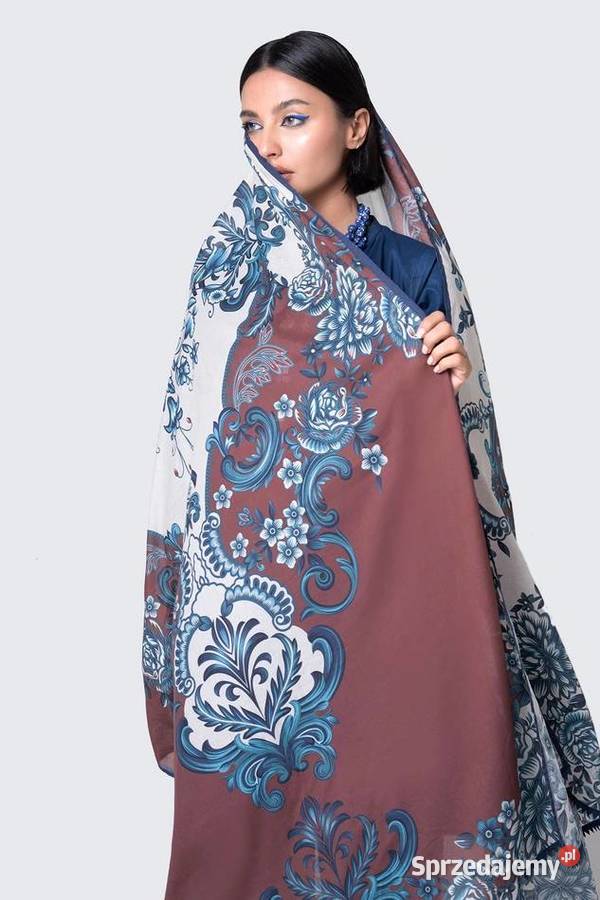 Indyjska chusta dupatta szal oversize retro Dla kobiet Pozostałe Szczecin