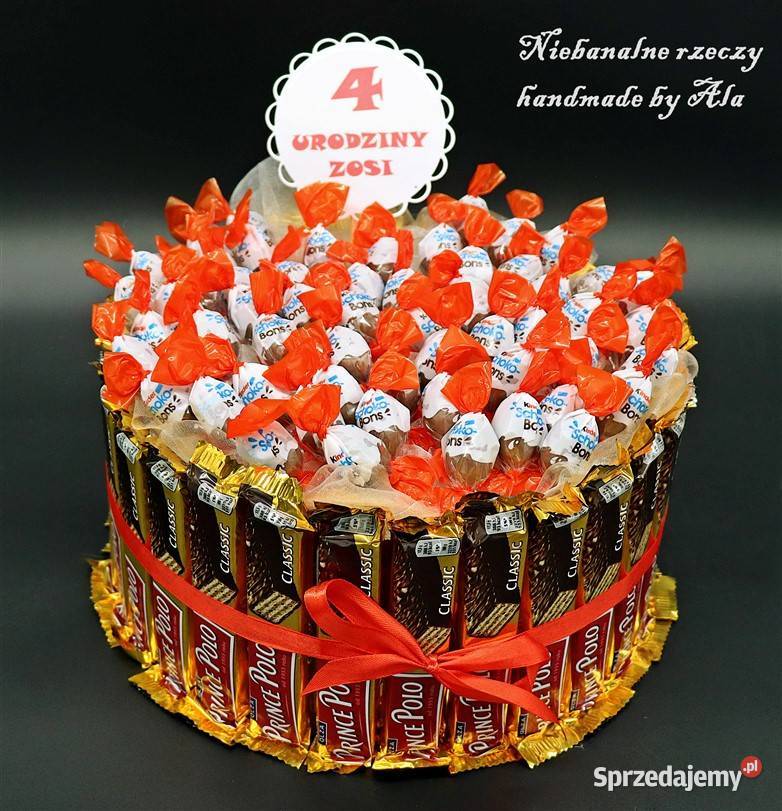 Tort ze słodyczy Prince Polo Kinder słodki Kutno sprzedam