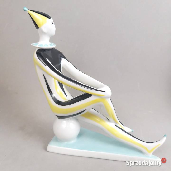 Arlekin Klaun na piłce Art Deco Zsolnay Trk Jnos Bronisze