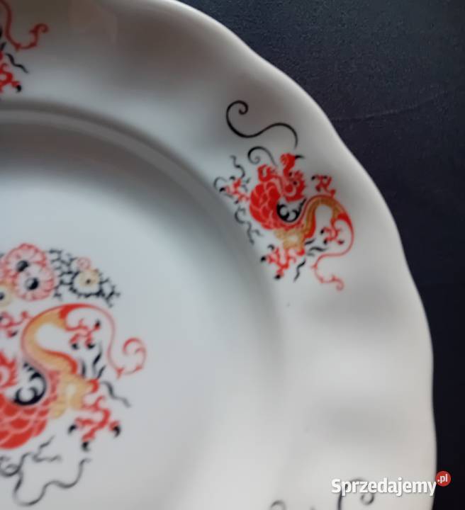 Duży głęboki talerz patera ze smokiem Karolina Koźminek sprzedam