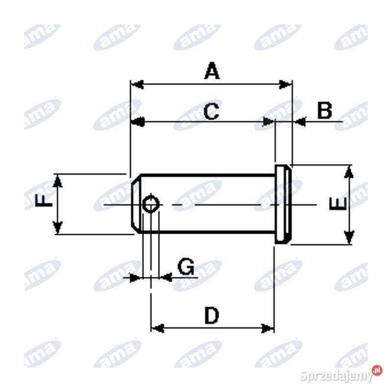 Sworzeń z łbem 12x27 mm 04517 małopolskie Kamionna
